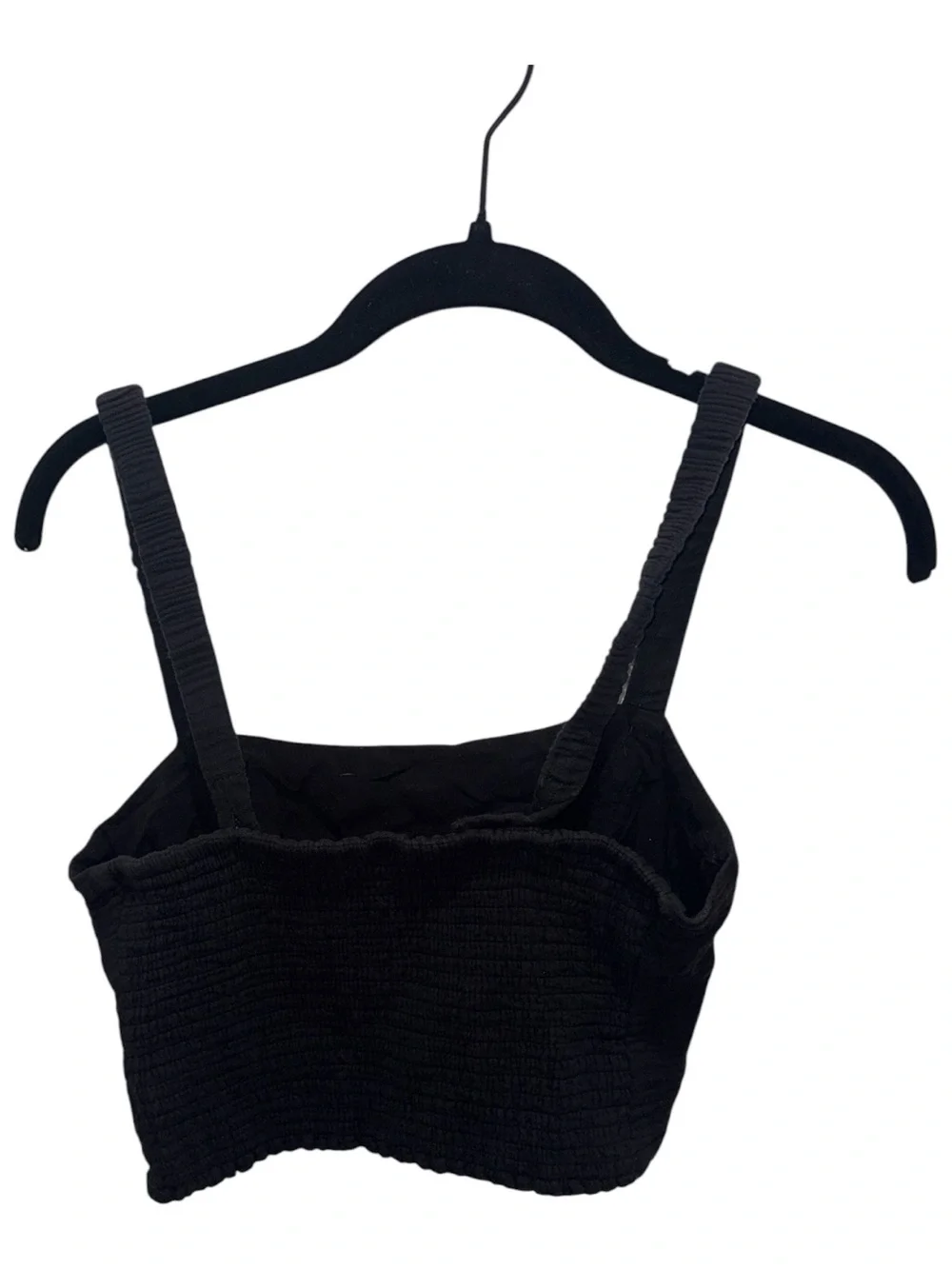Z Supply Black Gauze Smocked Sleeveless Crop Tank Top Small